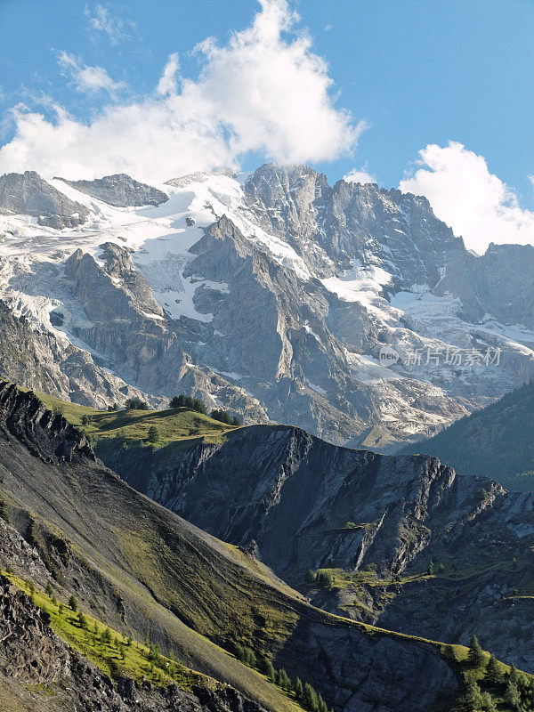 La Meije风景在阿尔卑斯Ecrins